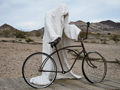 Ghost Biker at Rhyolite - Death Valley