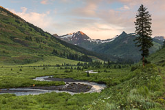 Sunrise with Slate River (See Deer on river’s edge) - Crested Butte, CO