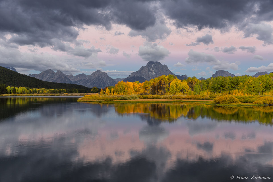 Sunrise with Mt. Moran from Oxbow Bend - Grand Teton NP