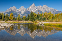 Cathedral Group from Snake River - Grand Teton National Park