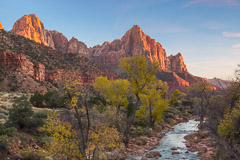 Watchman with Virgin River - Zion National Park